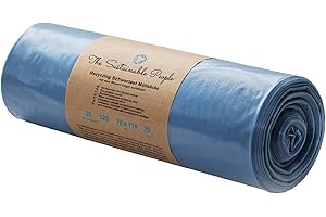 ‎THE SUSTAINABLE PEOPLE TSP Schwerlast Müllsäcke 120 L – aus 100% Recycling Material (PE) - Blauer Engel zertiﬁziert - 25er Rolle - extrem reißfest (70 μm) - 700x1100 mm - ideal für die Renovierung und Gewerbe-Abfälle