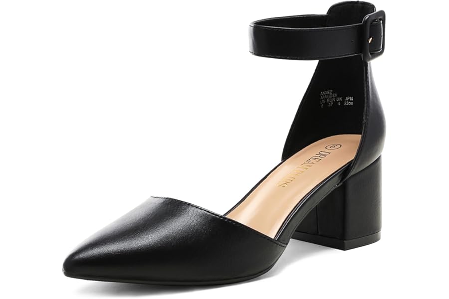 DREAM PAIRS Women's Pumps for Comfortable Elegant Pumps with Chunky Heel and Pointed Toe
