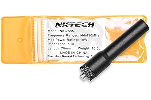 NKTECH, antenna dual-band SMA femmina per ricetrasmittenti BaoFeng UV-5R PLUS, DM-5R, UV-5X, GT-1, GT-3, GT-3TP, GT-5, GT-5TP, UV-5RA, UV-82, UV-5RTP, BF-UVB3, UV-9R e Yaesu, Kenwood Hyt, Wouxun