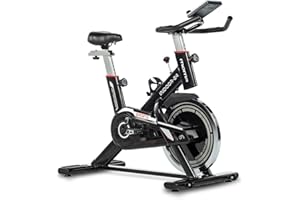 Moma Bikes Bicicleta INDOOR con Volante de Inercia de 24kg, Pantalla LCD, pulsómetro de cuádruple sensor integrado en manillar , Sillin ergonomico.