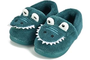 SURAKEY Chausson Enfant Fille Peluche Pantoufle Fille Chausson Garçon Chaussons Hiver Animaux Dinosaure Slippers Chaussons Bébé Antidérapant Chaussures pour Fille Garcon