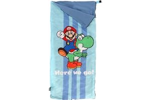 SAHINLER CRÉATEUR D'UNIVERS Super Mario – Saco de dormir Super Mario Yoshi – 100% poliéster – Azul
