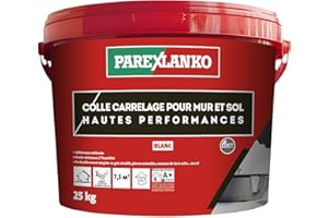 Parexlanko - Colle en pâte améliorée - Colle Carrelage Pour Mur et Sol Hautes Performances - Blanc - Prêt à l’emploi - Résiste à l’humidité - 25kg