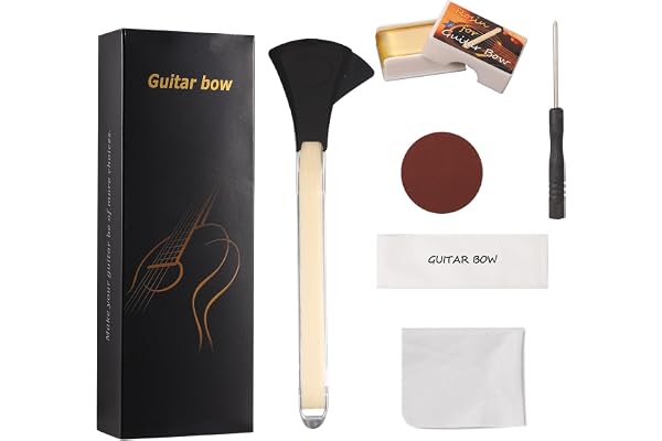 Archet de Guitare, 2-en-1 Crin Cheval Alliage d'Aluminium Archet de Guitare avec Colophane Papierverre Chiffon Outils Amusants pour Jouer d'Un Instrument Créer des Sons Violon et Violoncelle