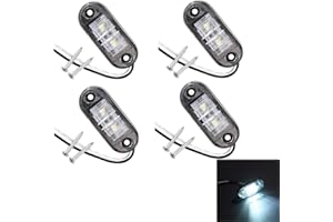 PolarLander 4pcs 24v 12v Ámbar LED Luces de posición Laterales Luz de posición Lateral Luz de posición de luz de la lámpara para Camiones de Remolque Blanco