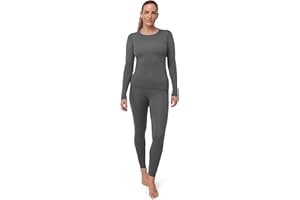 DANISH ENDURANCE Conjunto Térmico Lana Merino Mujer, Camiseta Térmica y Pantalón, Ropa Interior Lana Merino