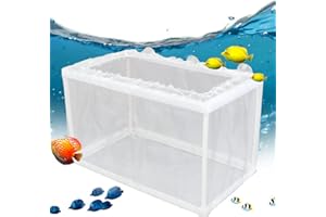 LYRICALIST Boîte d'élevage d'aquarium – Élevage de poissons en maille, écloserie avec ventouses | Filet d'isolation sécurisé pour crevettes gupy, solution parfaite pour l'élevage de poissons et la séparation des