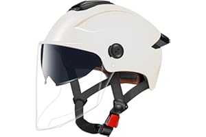 JAMGEERY Casco Monopattino Elettrico, Casco Bicicletta Elettrico Con Visier Semicaschi Altamente Protettivi Mezzi Caschi Da Bici Per Uomini E Donne Adulti, 32x24cm