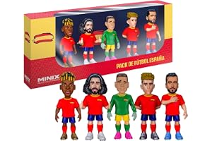 MINIX – Fotbollsstjärnor – världsmästerskap – pack – Spanien – 5 figurer – samlarfigur 7 cm (Fermín, Williams, Merino, Cucure