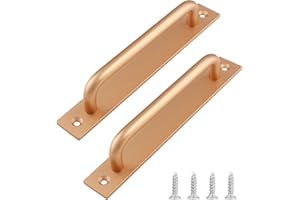 MIEGUIWOR 2 Piezas Tiradores de Puerta de Granero,Tirador Puerta Corredera para Manija de Puerta de Armario,Manillas Puertas Interior,Tirador Puerta Exterior,Manilla Puerta Aluminio (Dorado,210mm)