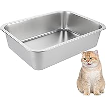 Edelstahl-Katzentoilette 40x30x10 Cm – Kleine Wanne Für Kätzchen & Kaninchen