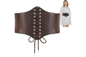 KOAHDE Breiter Schnürgürtel Elastische Gürtel,Damen Elastischen Korsett Schnürgürtel,Damen Elastischen Korsett,Breiter Schnürgürtel,Schnürkorsett Gürtel,Kostüm-Cinch-Taillengürtel,Kaffeefarbe 1PC