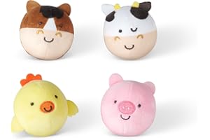 Melissa & Doug Rollables Giocattolo per Neonati e Prima Infanzia,Giocatollo Sensoriale, Giocattoli per Lo Sviluppo,Regalo per Bambini e Bambine di 3 6 9 12 Mesi, 4 Adorabili Animali Morbidi