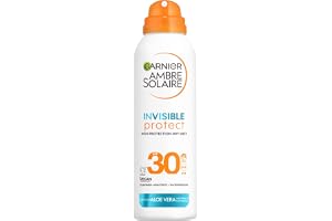 Garnier Ambre Solaire Face SPF Invisible Protect Dry Mist SPF 30, Fast Absorbing, High UVA & UVB Protection, Water Resistant,