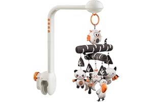 TUMAMA KIDS TUMAMA Baby Mobile łóżeczko dziecięce z muzyką, 3 w 1 mobilne dla dzieci do łóżka z światłem projekcyjnym, rotacja, muzyka zegar zabawki, obrotowe i wyjmowane uchwytowe akcesoria od 0 2 3 6 9 miesięcy