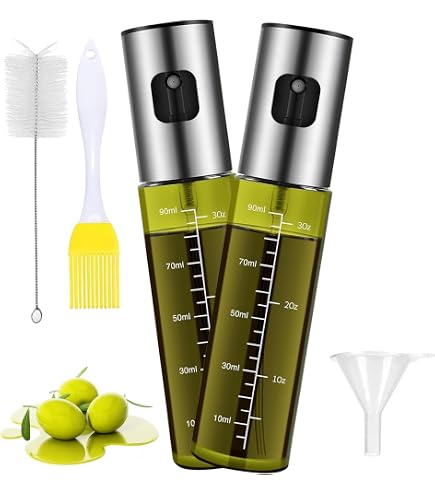 Leisure Life® | NUOVA INTRODUZIONE | Set Di 2 Spruzzatori Per Olio | Rivestimento In Acciaio Inossidabile Da 1 Mm | Vetro Con Protezione UV | Senza