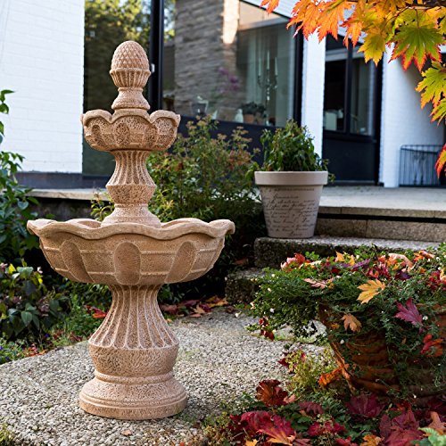 STILISTA® Steinoptik Gartenbrunnen Modell METIS, 58 x 58 x 102 cm, inkl. Pumpe - 2
