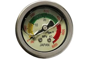 UP100 PCP Paintball High Pressure Liquid/Oil-Filled Dive Pump Pressure Gauges 40MPA / 6000PSI Pressure Gauge M10 x 1