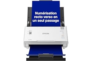 EPSON WorkForce DS-410 | Scanner de documents A4 - 600 DPI, USB, ADF, recto-verso, détection de double alimentation, protection du papier, 26ppm, design compact