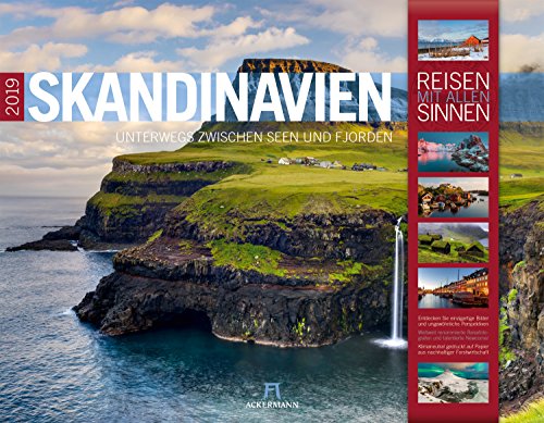 Skandinavien 2019, Wandkalender im Querformat (54x42 cm) - Reisekalender Norwegen, Schweden, Finnland, Dänemark und Island mit Monatskalendarium (Reisen mit allen Sinnen)