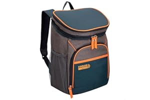 AKTIVE Nevera blanda, Mochila térmica 15L para Playa o Camping, 2 Compartimentos Independientes, Bolsillo Frontal y Laterales de Red, Interior PEVA Aislante, 26x20x35 cm (80790)