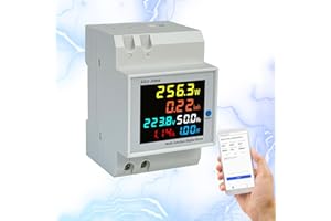 ‎AIFIZO AIFIZO Stromzähler Hutschiene WLAN Einphasig AC40-300V 100A Digitaler Energiezähler passend für Hutschiene 6in1 Digitaler Stromzähler Hutschiene mit App, Smart WIFI Energiemessgerät, Smart Meter