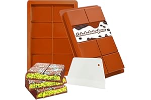 MRUN BONE Schokoladenform Silikon Tief Schokoladen Form 2 Stück Silikonform Schokolade Mit 1 Schaber Schokoladentafel Chocolate Silikon Form für Dubai Schokolade Praline Süßigkeiten