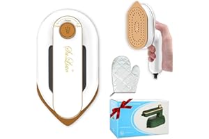 SULIAO Mini Travel Iron, 2 In 1 180° Rotatable Handheld Iron, Portable Foldable Iron Steam with Dry and Wet Ironing for Clothes, Small Size Plancha De Ropa Heat Press for Home Business White