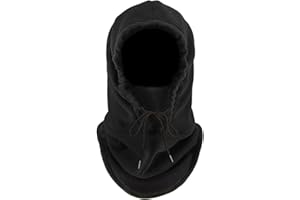 MIVAIUN Windproof Skimask, Balaclava, Mask Hood Hat, Black Thermal Fleece Face Masks, Hat Snood, Neck Warmer, Ski Face Scarf Snood Thermal for Men Women, One Size, for Moto Ski Cycling