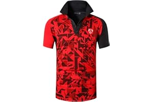 jeansian Men's Short Sleeve Polo T-Shirts Wicking Breathable Running Training Sports Tee Tops LSL195
