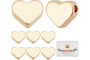 Beebeecraft 30 st/låda hjärtformade distanspärlor 18 K guldpläterade hjärta alla hjärtans dag distanspärlor små hål metall lö