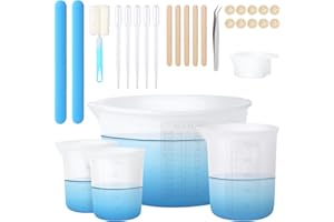 Amentalove Tasses en Silicone Pour Résine,Mesurer en Silicone avec Gradué, 10ml/100ml/250ml/600ml Tasses à Mesurer Silicone, Silicone Pour Résine Tasses à Mesurer Silicone pour Résine époxy Art Craft