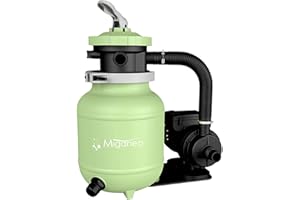 Miganeo Sandfilteranlage Speed Clean Dynamic 6500 - Grün | Pumpenleistung 4.500 l/h | Filterleistung 3.900 l/h | Filteranlage für Pools bis 19.000 Liter | Stromsparende 200 Watt