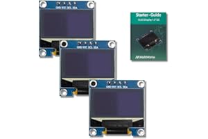 VoltMate 3 x OLED Display with 1.3 Inch and I2C Interface, SSH1106 Chip, a Resolution of 128 x 64 Pixels, Supports White Characters, Compatible with Arduino and Raspberry Pi