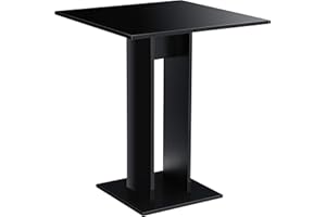 [en.casa] Tavolo da Cucina di Forma Quadrata 65 x 65 x 78 cm Tavolo da Pranzo per Monolocali/Studio Tavolo Fino a 2 Posti - Nero Lucido