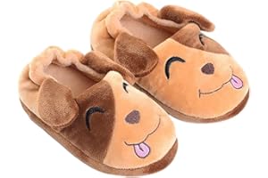Aggroot Hiver Chaussons de Maison Enfant Fille Garçon Pantoufle Chaudes Peluche Chaussures Maison Pantoufles Animal d'intérieur Souple Antidérapants