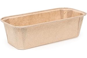 Ecopack stampi per plumcake in carta antiaderente, resistenti fino a 220°C, misure mm 199x73x62, 25 pz