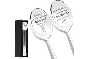 HISXIERNG Regalo Maestre Fine Anno Originali 2 Pezzi Cucchiai Regalo per Insegnante Personalizzato Regali Maestre Fine Anno E Inspirational per Insegnante Regali Personalizzato Natale per Maestra E Insegnante