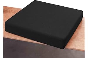 Fyrkantiga Stoltdynor Med Snodd - Kök, Matsal, Trädgård - Borttagbar och Tvättbar Dyna med Blixtlås och Antislip Undersida(Svart,43x43cmx3cm Thick)