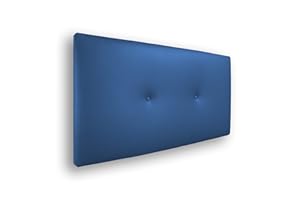 Silcar Home - Cabecero Silvi Tapizado, Estructura Madera, Hilera Botones Estilo Moderno - Fácil Instalación, Acolchado Confort - 105 cm, Polipiel Azul