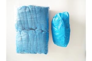 MUHWA Lot de 50 paires de couvre-chaussures jetables - en polyéthylène chloré bleu - 2,5 g x 100