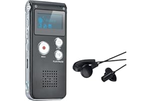 COVVY Przenośny cyfrowy dyktafon dyktafon dyktafon LCD odtwarzacz MP3-8 GB (czarny)