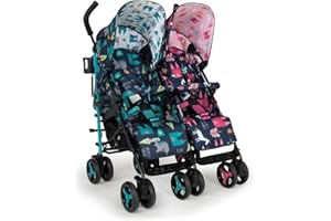COSATTO SUPA DUPA - Pousette double pour jumeaux, deux sièges inclinables pour les bébés de la naissance aux enfants environ 4 ans (max. 25 kg chaaue enfant) Modèle de Fairy Tale
