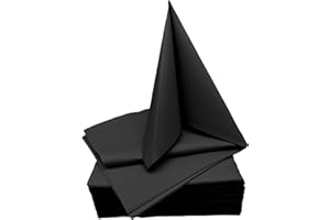 ‎STAUBPIRAT STAUBPIRAT Airlaid Servietten schwarz – 65 g/qm Premium-Qualität - 40 x 40 cm Dinner Serviette stoffähnlich - Tischdekoration für Geburtstag, Hochzeit, Feiern und Events