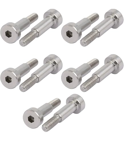 5 Vis à épaule - Acier Inox 304 - Épaule 5mm X 35mm - Filetage M4 - Neuf Sous Emballage - Marque Uxcell