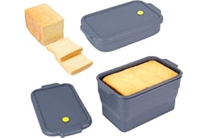 QOEOTUY Moule per Pane in Silicone Pieghevole：Forma Rettangolare per Cucinare Pane, Torte e Brioche - Antiaderente, Resistente al Calore Adatto al Forno