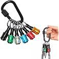 12Pcs Portable Bit Holder Keychain - 1/4" Hex Shank Drill Bit Holder, Quick-Change Adapter, Multi-Color (2 Sets)