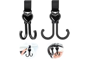 ViMOQi Pram Clips for Bags,Buggy Clips for Pram,Pram Hooks for Bags,Pram Bag Clips,Pram Accessories Velcro Buggy Hooks,Pushchair Clips for Bags,Stroller Hooks Organiser for Baby Changing Bags(2 Pack)
