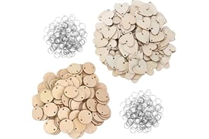 Anyasen Tablero de Calendario de recordatorio de cumpleaños 100 piezasCorazón de Madera Adornos y Etiqueta Redonda de Madera Madera DIY Calendario para la decoración del hogar