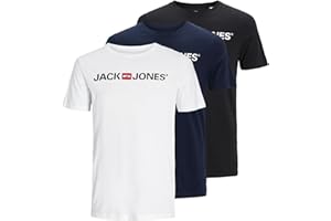 JACK & JONES Herren JJECORP Logo Tee SS Crew Neck, T-Shirt Kurzarm mit Rundhalsausschnitt im Doppelpack